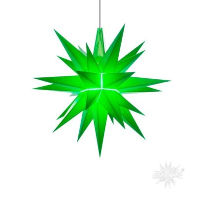 Ohne Zubehör - A1e grün Kunststoff Original Herrnhuter Stern für Innen LED | 50280